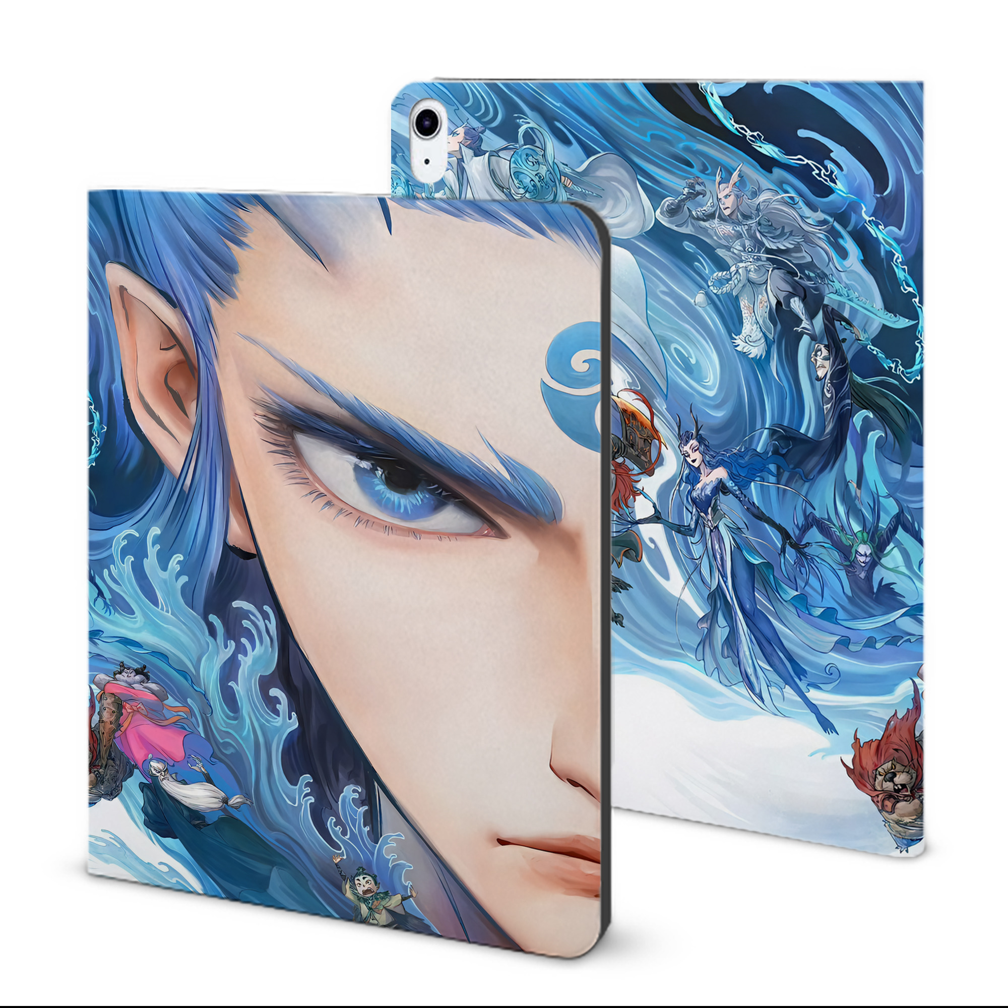 （画像用） Ne Zha 2 ナタ 魔童の大暴れ IPad ケース ブック型 PUレザー TPU 耐衝撃 軽量 薄型 ペン収納なし 全面保護 IPad 各モデル対応
